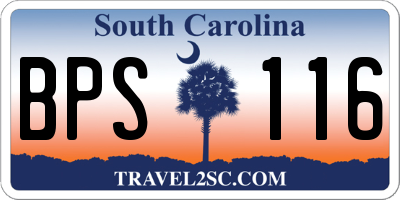 SC license plate BPS116