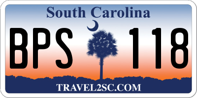 SC license plate BPS118