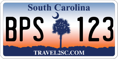 SC license plate BPS123
