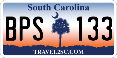 SC license plate BPS133
