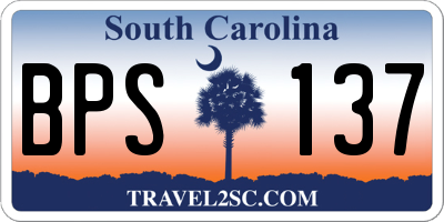 SC license plate BPS137