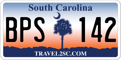 SC license plate BPS142