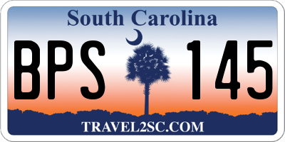 SC license plate BPS145