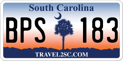 SC license plate BPS183