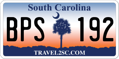 SC license plate BPS192