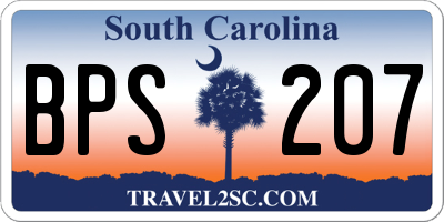 SC license plate BPS207