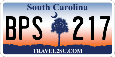 SC license plate BPS217
