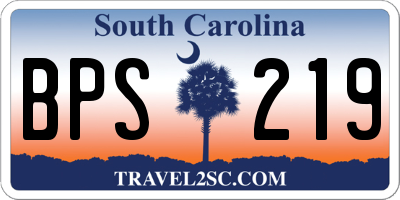 SC license plate BPS219