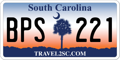 SC license plate BPS221