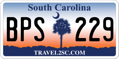 SC license plate BPS229