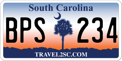 SC license plate BPS234