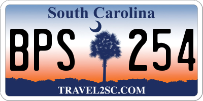 SC license plate BPS254