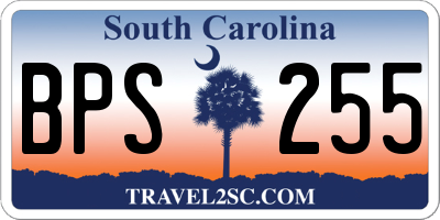 SC license plate BPS255
