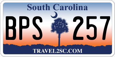 SC license plate BPS257