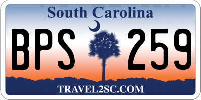SC license plate BPS259