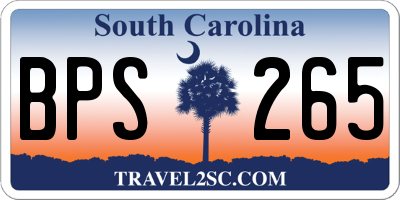 SC license plate BPS265