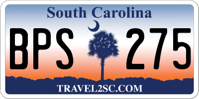 SC license plate BPS275