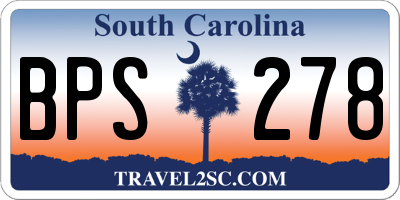 SC license plate BPS278