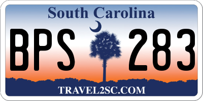 SC license plate BPS283