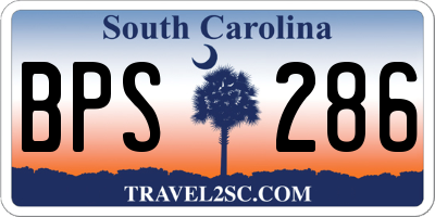 SC license plate BPS286
