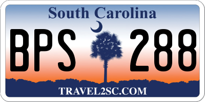 SC license plate BPS288
