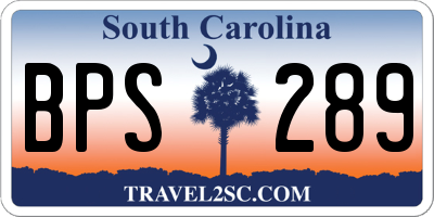SC license plate BPS289