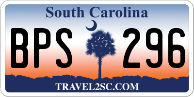 SC license plate BPS296