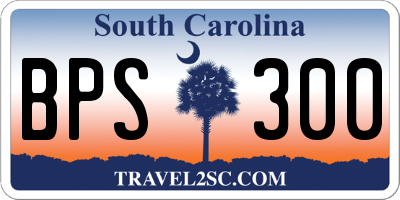 SC license plate BPS300