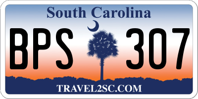 SC license plate BPS307