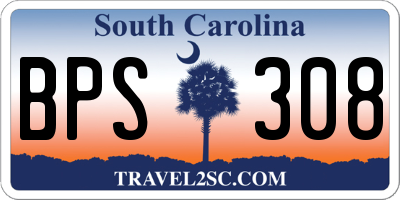 SC license plate BPS308
