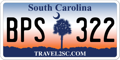 SC license plate BPS322
