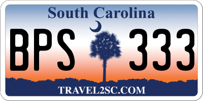 SC license plate BPS333