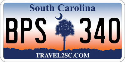SC license plate BPS340