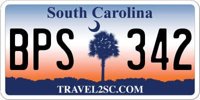SC license plate BPS342