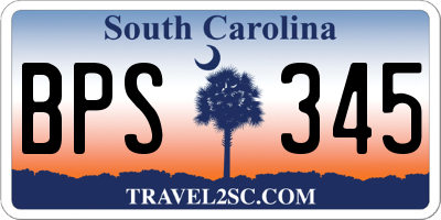 SC license plate BPS345