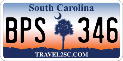SC license plate BPS346
