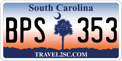 SC license plate BPS353