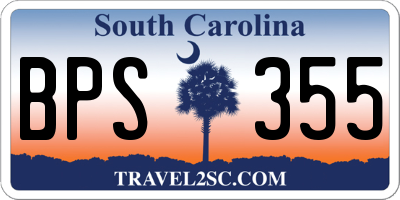 SC license plate BPS355