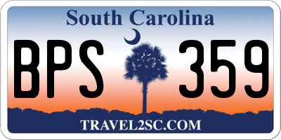 SC license plate BPS359