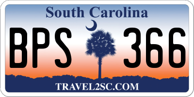SC license plate BPS366