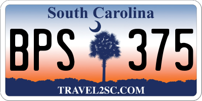 SC license plate BPS375