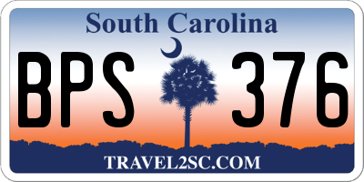 SC license plate BPS376
