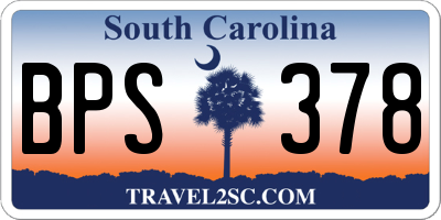 SC license plate BPS378