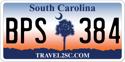 SC license plate BPS384
