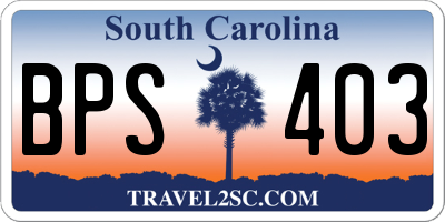 SC license plate BPS403