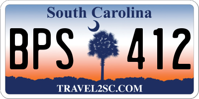 SC license plate BPS412
