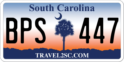 SC license plate BPS447
