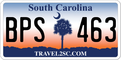 SC license plate BPS463