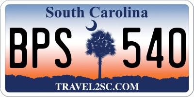 SC license plate BPS540