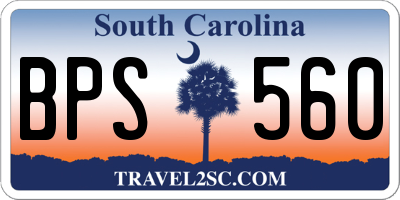 SC license plate BPS560